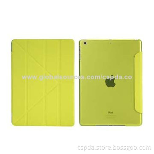 Ultra-thin transparent PC and PU leather case for iPad air, OEM/ODM orders available